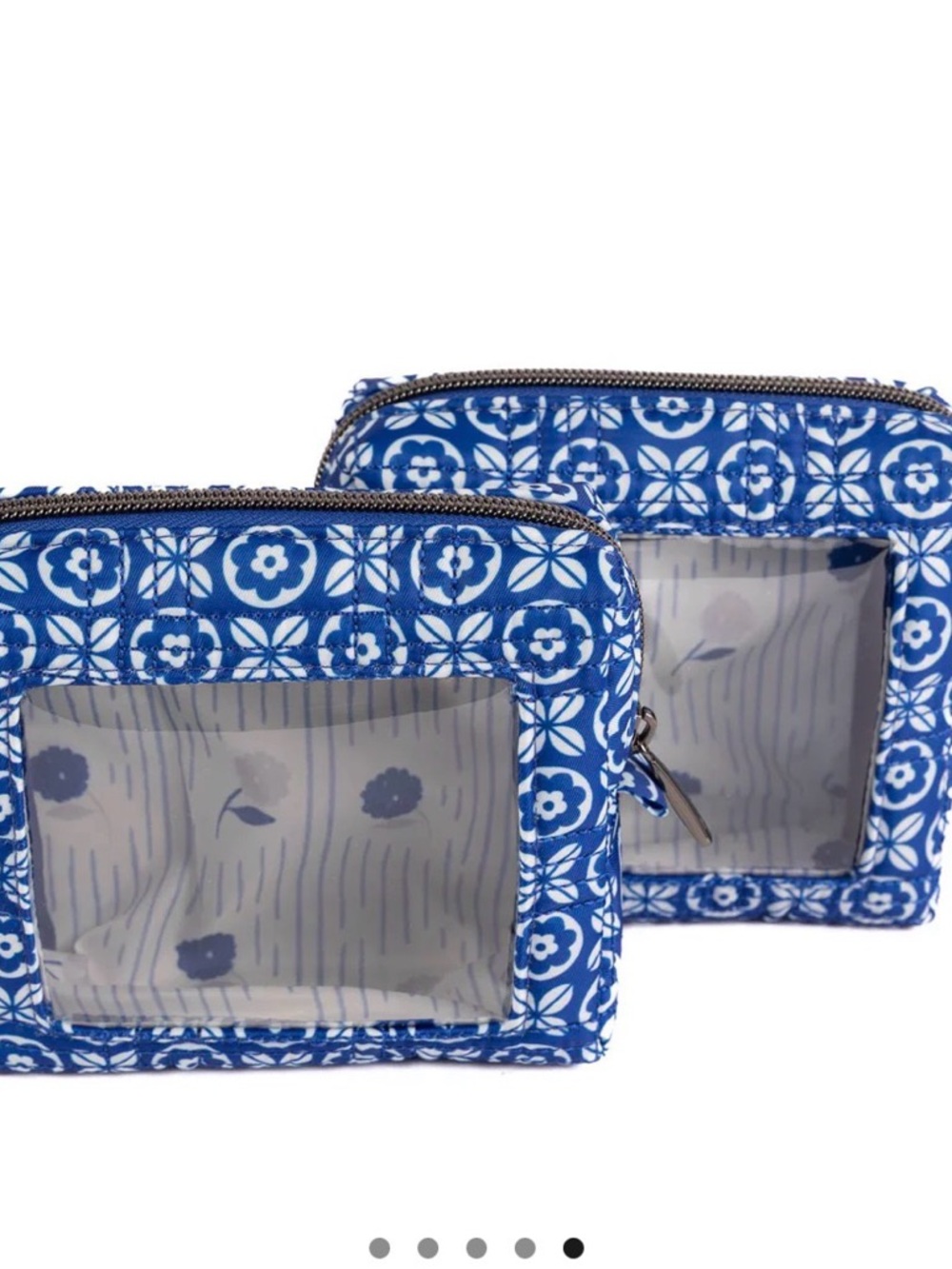 Lug Domino Storage Pouch 2pc set - tile floral blue - Picture 5 of 8